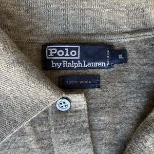 Vintage 90s Polo Ralph Lauren Made in Italy 100% Wool Knit Long Sleeve Polo Swea